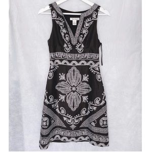 WHBM  100% Silk Mosaic Print Dress Size 0